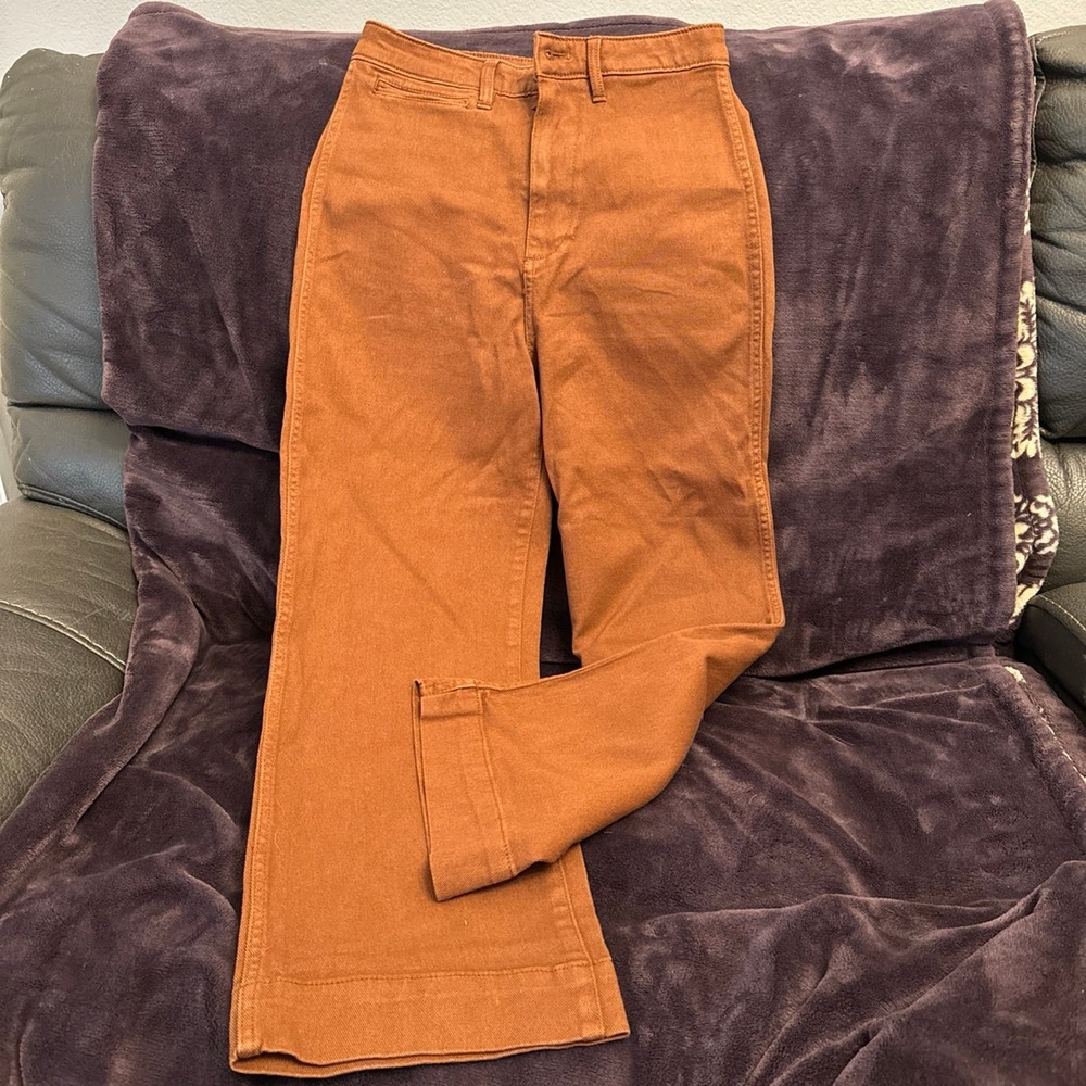 Quince Stretch Cotton Twill Wide-Leg Crop Pant Size 26 - Picture 1 of 5